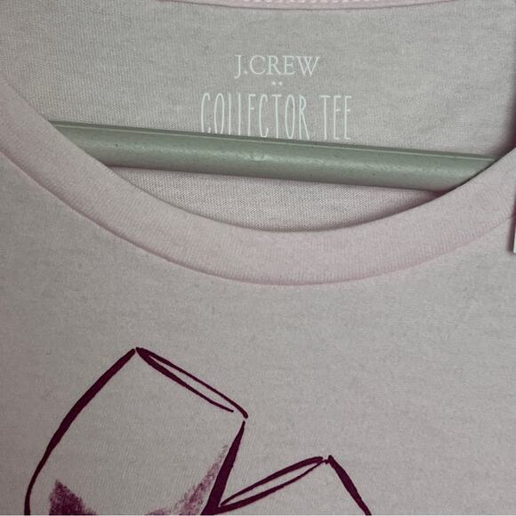 J.CREW Women's Graphic You Had Me At Bordeaux Short Sleeve Crewneck Tee Sz L - Picture 4 of 8